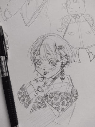 ^ in my sketchbook! ft. marroncream :3 ^